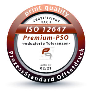 Druckerei Albersdruck in Düsseldorf druckt unter PSO zertifizierter Qualitätskontrolle.